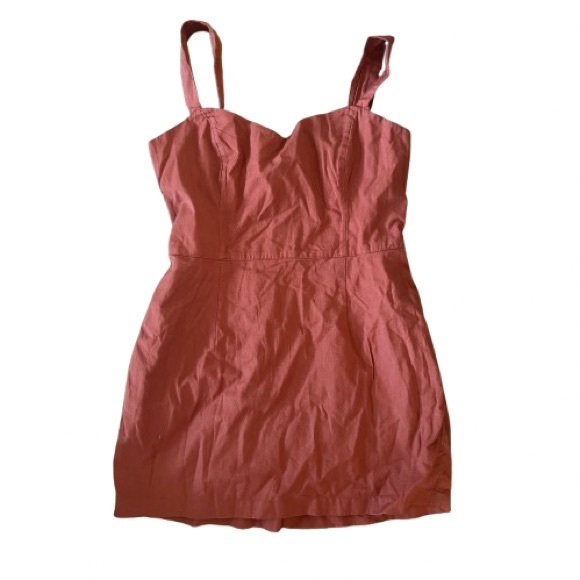 NWT Abercrombie Corset Seamed Linen Blend Mini Dresss MP - Picture 4 of 6